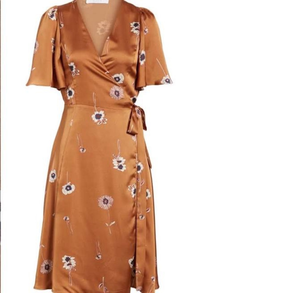 Astr the label rust wrap dress